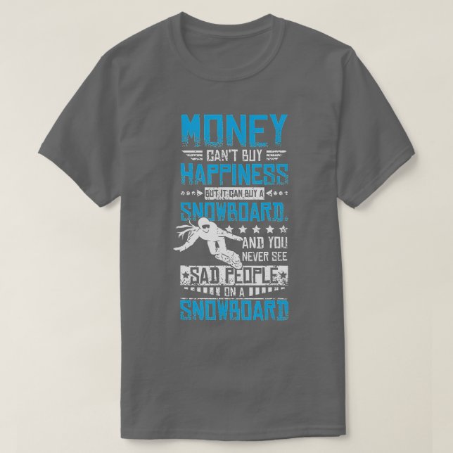 Glückliches Snowboarden T-Shirt (Design vorne)