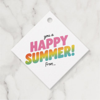 Glückliches Sommergeschenk mit Muscheln – Pastellg Geschenkanhänger