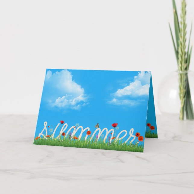 glückliches Sommerseildesign mit Pappchen Karte (Vorderseite)