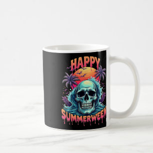 Glückliches Sommerween-Skelett Sommer Wassermelone Kaffeetasse