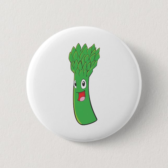 Glückliches Spargel-Gemüse Button (Vorderseite)