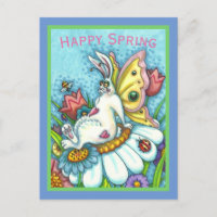 GLÜCKLICHES SPRING FLUTTERBUN RABBIT, FUNNY BUNNY
