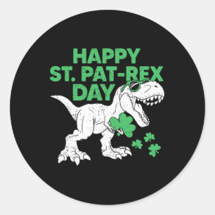 Glückliches St Pat Rex Day Shirt St Patricks Dinos Runder Aufkleber