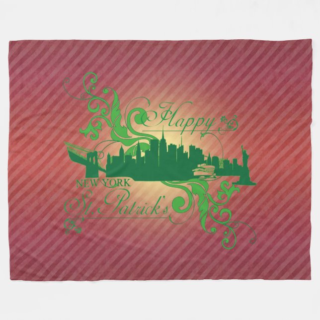 GLÜCKLICHES ST. PATRICK - Fleece-Decke Fleecedecke (Vorderseite (Horizontal))