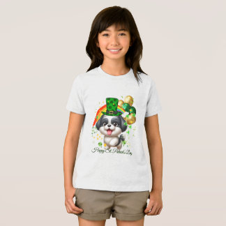 Glückliches St. Patrick-Kindert-Shirt mit Rückenau Tri-Blend Shirt