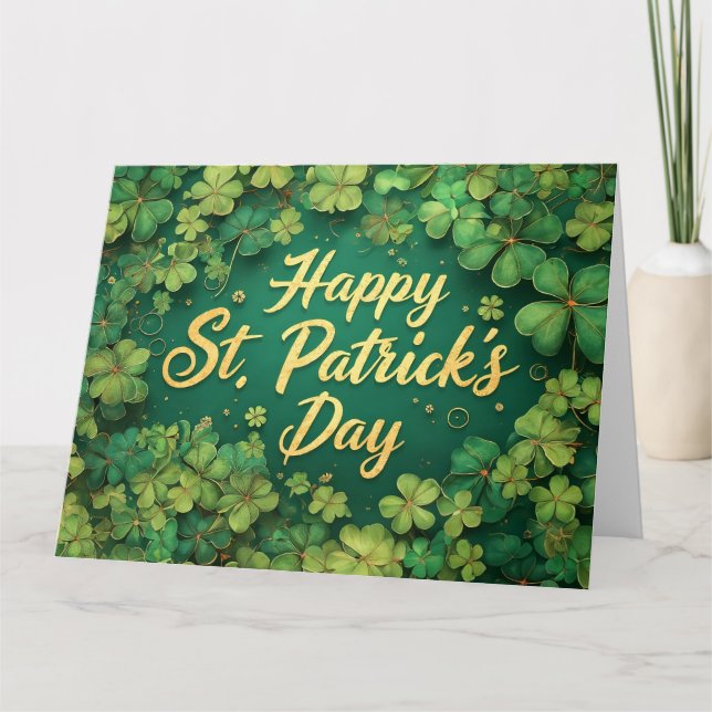 Glückliches St. Patrick’s Day Kleeblatt-Design Dankeskarte (Vorderseite)