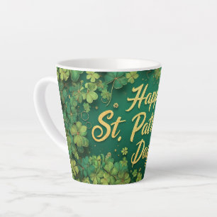 Glückliches St. Patrick’s Day Kleeblatt-Design Milchtasse