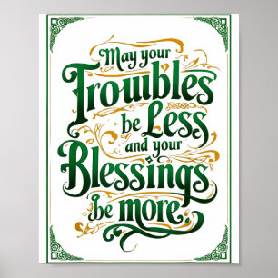 Glückliches St. Patrick's Day Motivationszitat Bek Poster