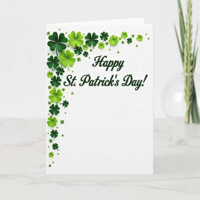 Glückliches St. Patricks Tag Kleeblatt Karte (Vorderseite)