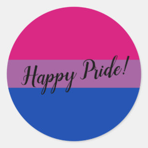 Glückliches Stolz Bisexuellen-Flagge Runder Aufkleber