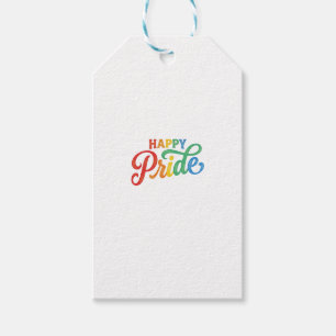 Glückliches Stolz Vintage Regenbogen-Typografie-Sh Geschenkanhänger