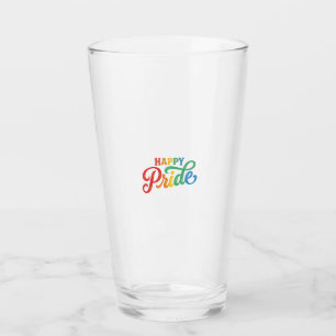 Glückliches Stolz Vintage Regenbogen-Typografie-Sh Glas