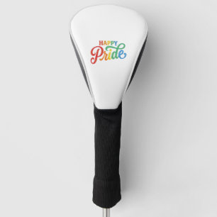 Glückliches Stolz Vintage Regenbogen-Typografie-Sh Golf Headcover