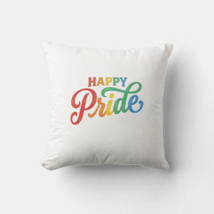 Glückliches Stolz Vintage Regenbogen-Typografie-Sh Kissen