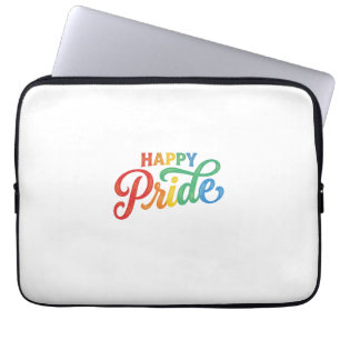 Glückliches Stolz Vintage Regenbogen-Typografie-Sh Laptopschutzhülle