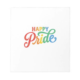 Glückliches Stolz Vintage Regenbogen-Typografie-Sh Notizblock