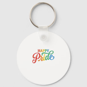 Glückliches Stolz Vintage Regenbogen-Typografie-Sh Schlüsselanhänger