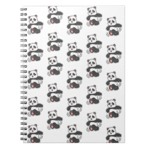 Glückliches tanzendes Panda-Aufkleber-Muster Notizblock