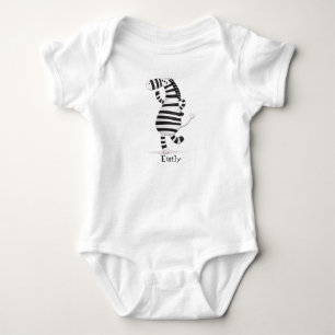 Glückliches Tanzendes Zebra Neugeborenes Baby Strampler