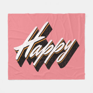 Glückliches Textdesign Fleecedecke