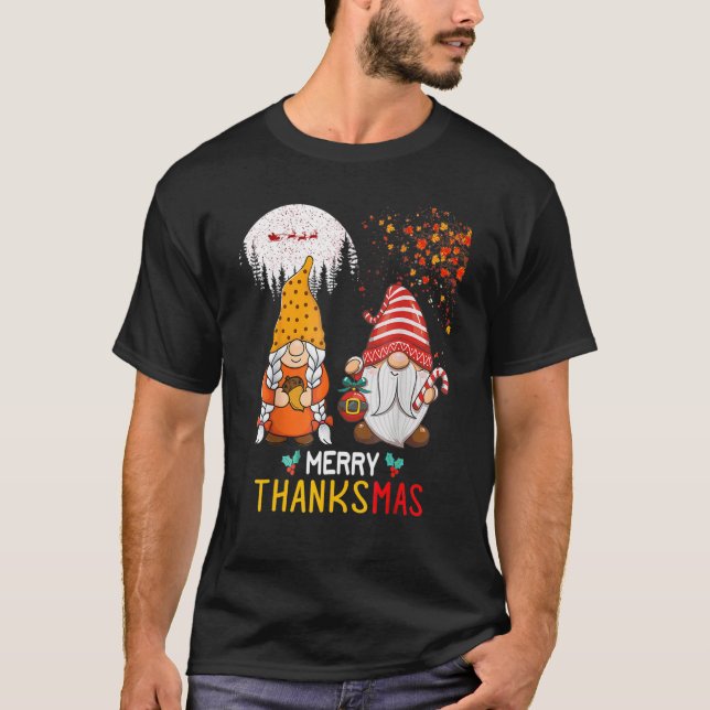 Glückliches Thanksgiving frohe Weihnachten Glückwu T-Shirt (Vorderseite)