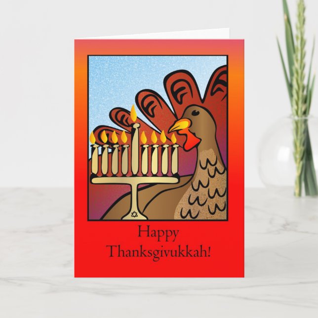 Glückliches Thanksgivukkah! Karte (Vorderseite)