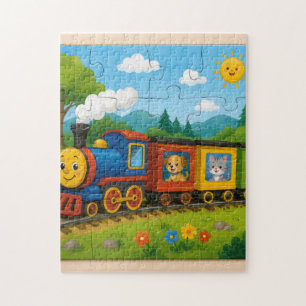 Glückliches Tierzug-Puzzle-Abenteuer Puzzle