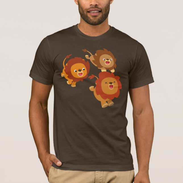 Glückliches Trio des niedlichen Cartoon-Löwe-T - T-Shirt (Vorderseite)