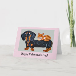 Glückliches Valentins-Hund- und Katzen-Klapp-Grußk Karte
