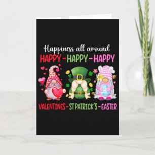 Glückliches Valentins St. Patrick Ostern Gnom Glüc Karte