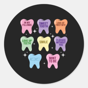 Glückliches Valentinsherz Zähne Zahnarzt Dentalhyg Runder Aufkleber