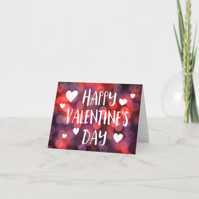 glückliches Valentinstag bokeh Feiertagskarte (Vorderseite)