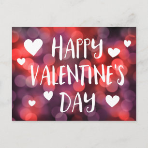 glückliches Valentinstag bokeh Feiertagspostkarte