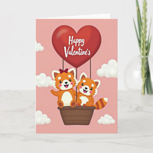 Glückliches Valentinstag-Rotpanda-Karte Karte