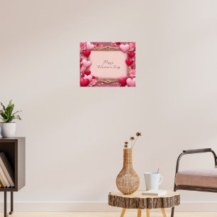 Glückliches Valentinstag-Schild im Poster-Stil Poster