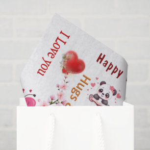 Glückliches Valentinstag-Tissue-Papier-Paar-Herzen Seidenpapier