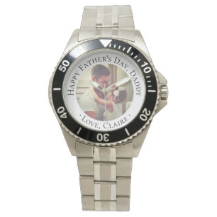 Glückliches Vatertag Papa Custom Foto Geschenk Armbanduhr