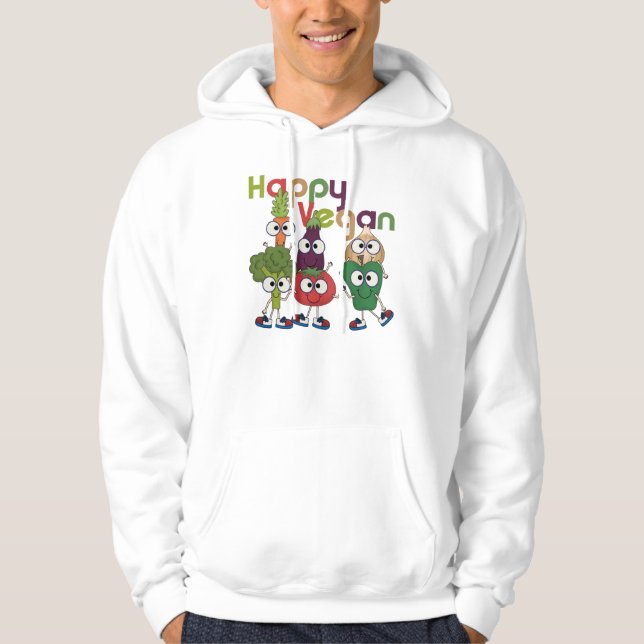 Glückliches veganes hoodie (Vorderseite)