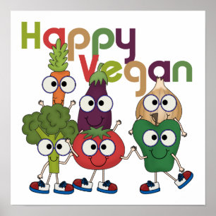 Glückliches veganes poster