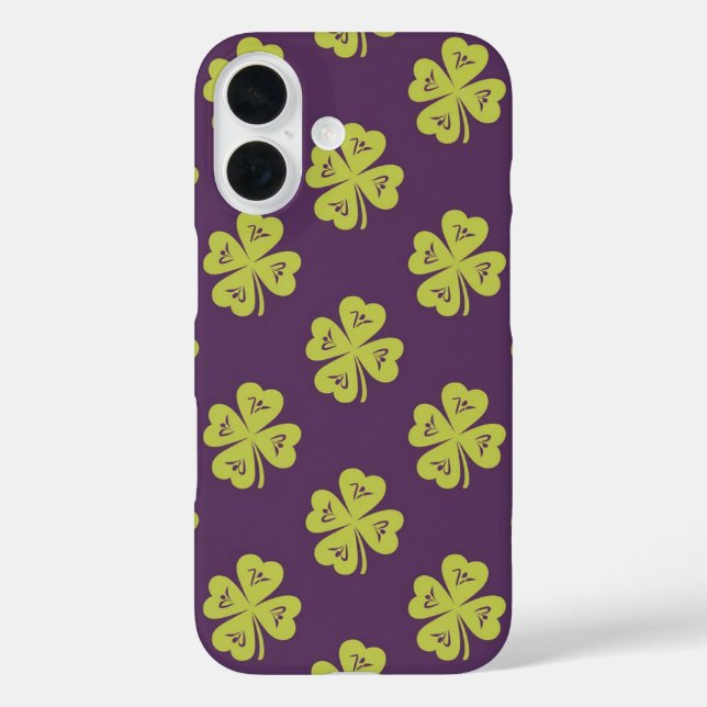 Glückliches Vier-Blatt-Kleeblatt-Muster Case-Mate iPhone Hülle (Rückseite)