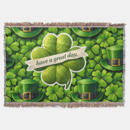 Glückliches vierblättriges Kleeblatt St. Patrick's Decke