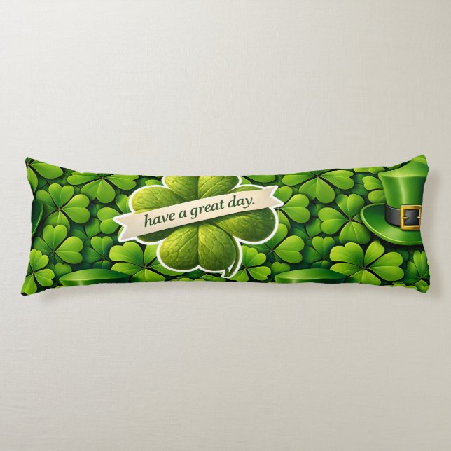 Glückliches vierblättriges Kleeblatt St. Patrick's Seitenschläferkissen (Vorderseite)