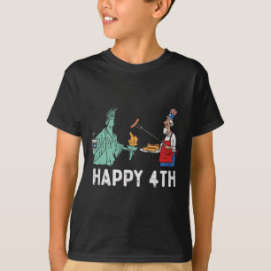 Glückliches Viertes Statue der Freiheit Onkel Sam T-Shirt