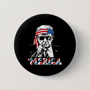 Glückliches Vintage-Trump 4. Juli Patriotisches Am Button