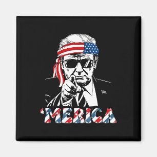 Glückliches Vintage-Trump 4. Juli Patriotisches Am Magnet