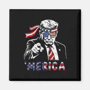 Glückliches Vintage-Trump 4. Juli Patriotisches Am Magnet