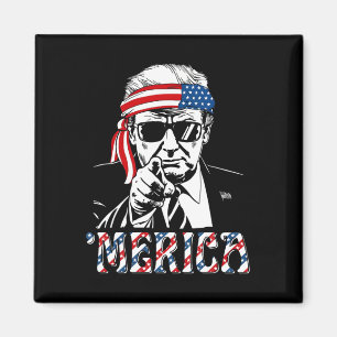 Glückliches Vintage-Trump 4. Juli Patriotisches Am Magnet