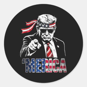 Glückliches Vintage-Trump 4. Juli Patriotisches Me Runder Aufkleber