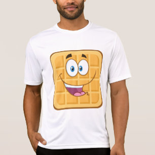 Glückliches Waffel Kawaii Lächelndes Frühstücksess T-Shirt