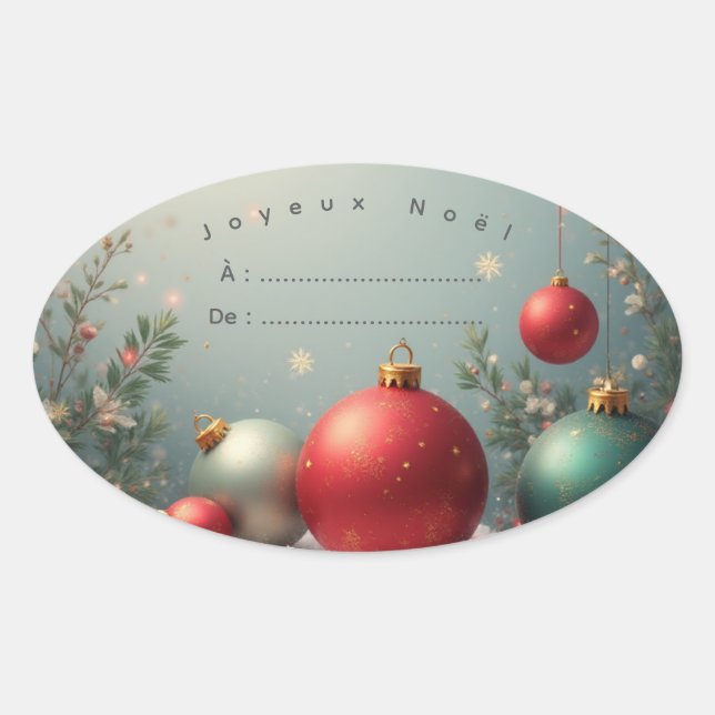 Glückliches Weihnachten Aufkleber (Vorderseite)